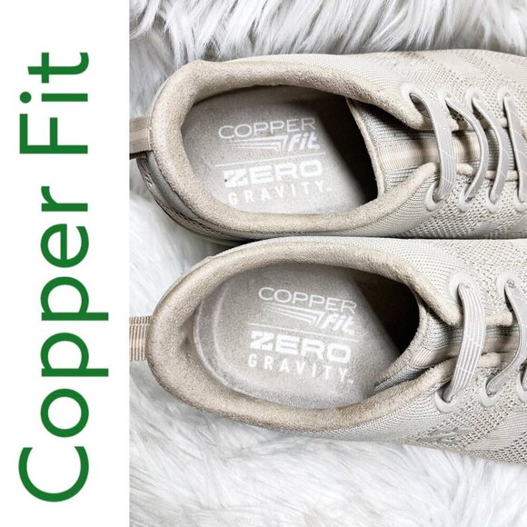 COPPER FIT FREEDOM ZERO GRAVITY MENโS SLIP ON LOW TOP WALKING SNEAKERS BEIGE 9.5 - Picture 8 of 11